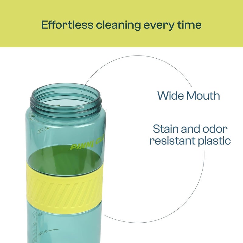 Pinnacle Pulse Hydration Bottle (850ML, Blue) | Motivational Water Bottle with One Hand Operation & Hydration Tracker - Image 4